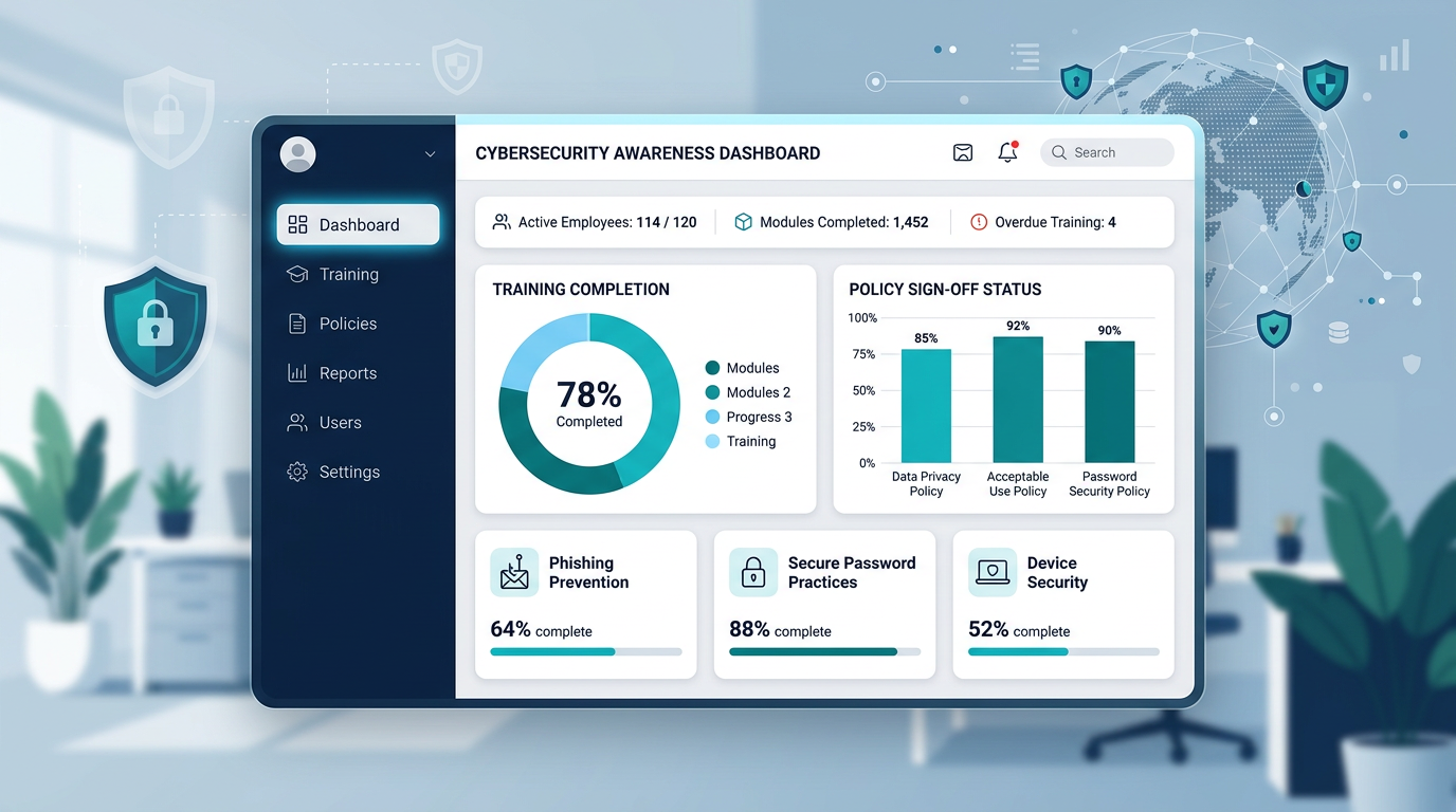 Cyber security training dashboard preview